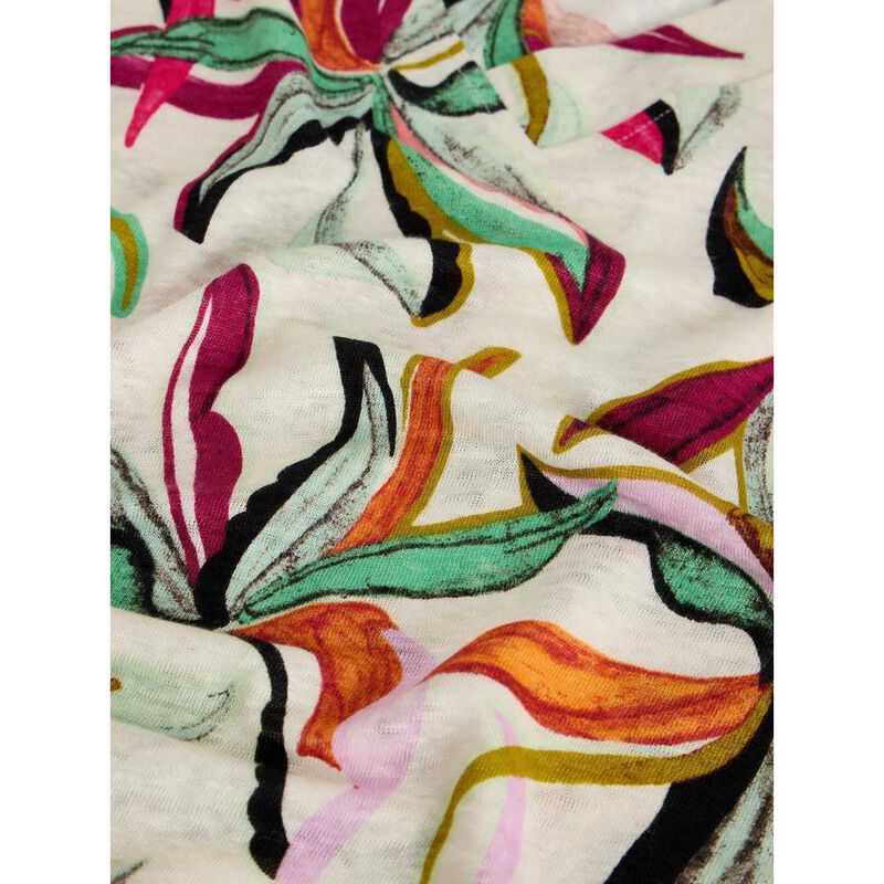 White Stuff Susie V Neck Linen Tee image number 2